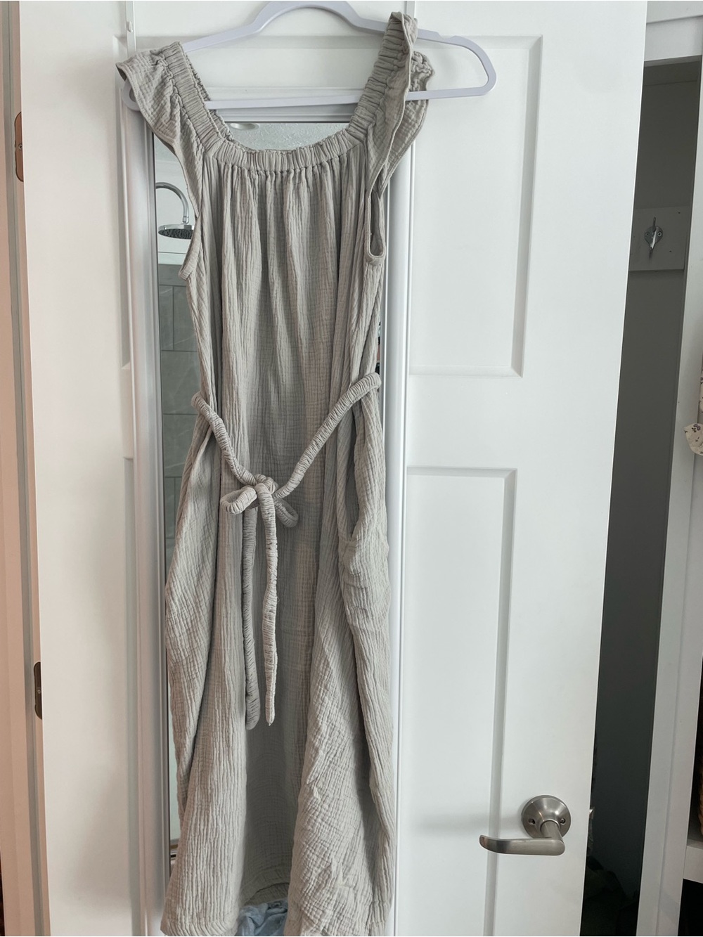 Neuflora Gauze Midi Dress in Light Sage